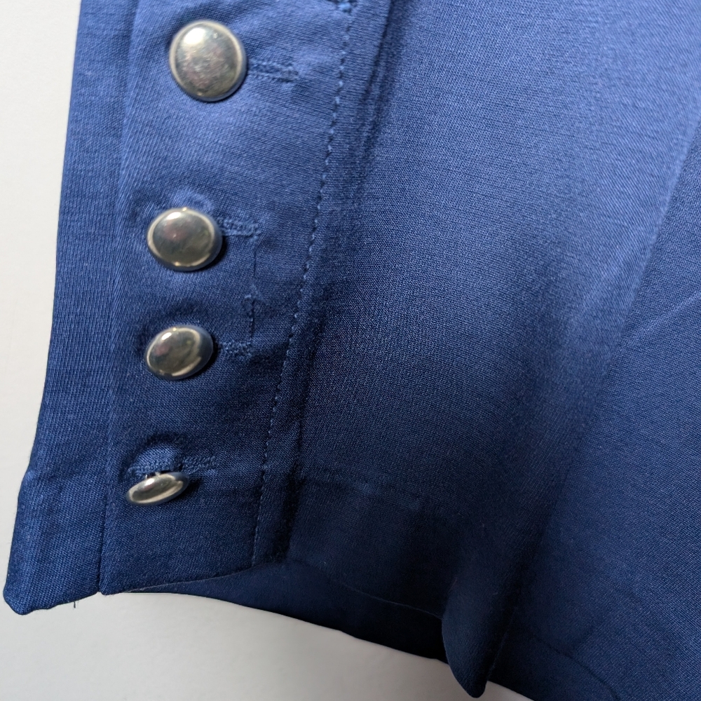 Zac & Rachel pants comfort waist blue button hem crop sz 24w - Picture 6 of 11